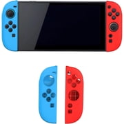 Silicone Case for Switch 2 Handheld Controller,Full Body Soft Silicone Handheld Game Console Drop-Proof Protector Case with Shockproof,Non-Slip,Anti-Collision,Red&Blue.