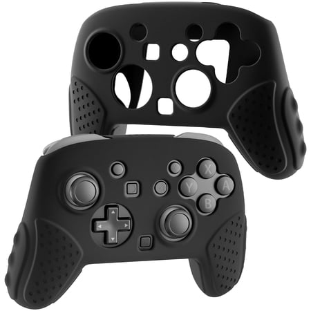 Silicone Case for Switch 2 Pro Controller, Shock-Absorption and Anti-Scratch Accessories for Switch 2 Pro with Soft Full Protective Skin and Comfortable Ergonomic Grip Design - Black