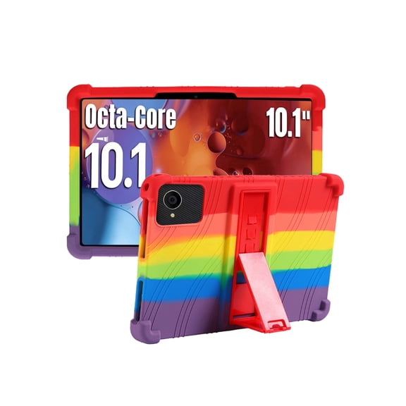 Silicone Case for A/EE/ZOC10 10.1 inch, Soft Flexible Shockproof Protective Tablet Cover, Anti-Scratch & Lightweight Slim Design-Rainbow
