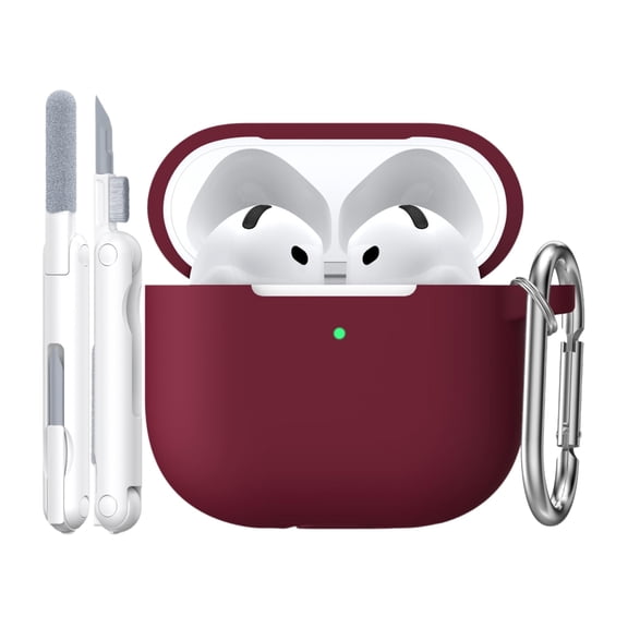 Silicone Case for AirPods 4 and AirPods 5, Wine Red