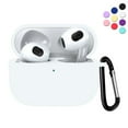 thumbnail image 1 of Silicone Case for Airpods 3rd Generation Case Cover (2021) with Keychain, Full Protective Shock-Absorbing Soft Silicone for Airpods 3 (White), 1 of 5