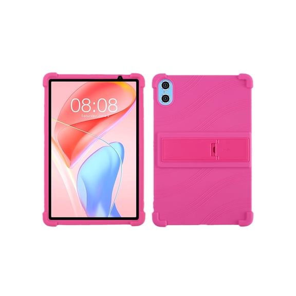 Silicone Case for FITIFUN 10 inch, Soft Flexible Shockproof Protective Tablet Cover, Anti-Scratch & Lightweight Slim Design-Rosered