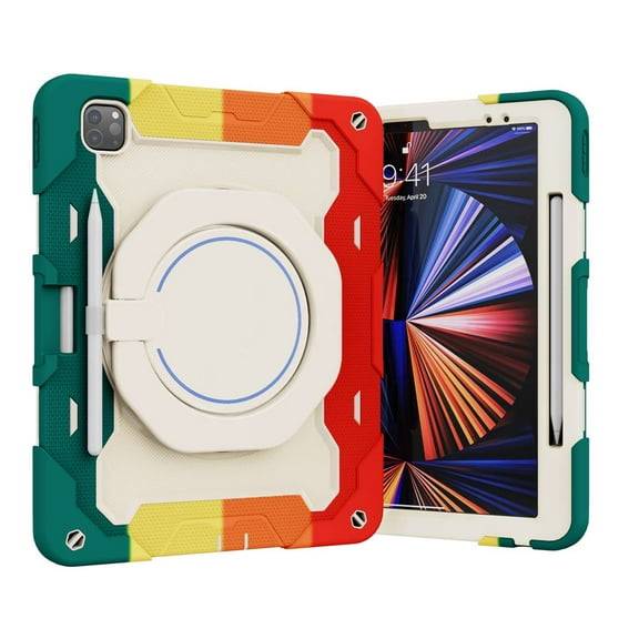 Silicone Case for FLOODKING iPad Pro 12.9 2018 with Rotatable Kickstand, Drop-Proof & Child-Friendly