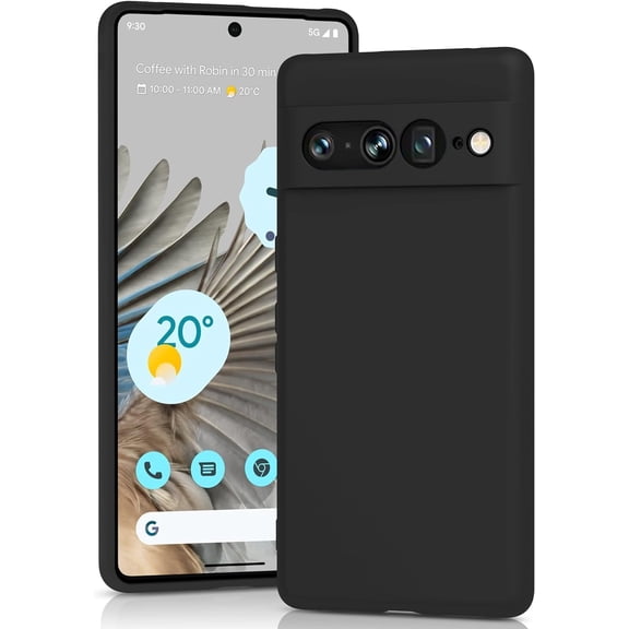 Silicone Case for Google Pixel 7 Pro 5G, Soft-Touch, Shockproof, DustProof, Antiskid Full Body Armour Phone Cover for Google Pixel 7 Pro 5G - Black
