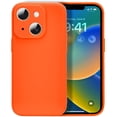 thumbnail image 1 of Silicone Case for IPhone 15 Plus 6.7 Inches, Fine Hole Scratch Proof, Shock Proof Fingerprint All-round Protection Mobile Phone Case(Orange), 1 of 11