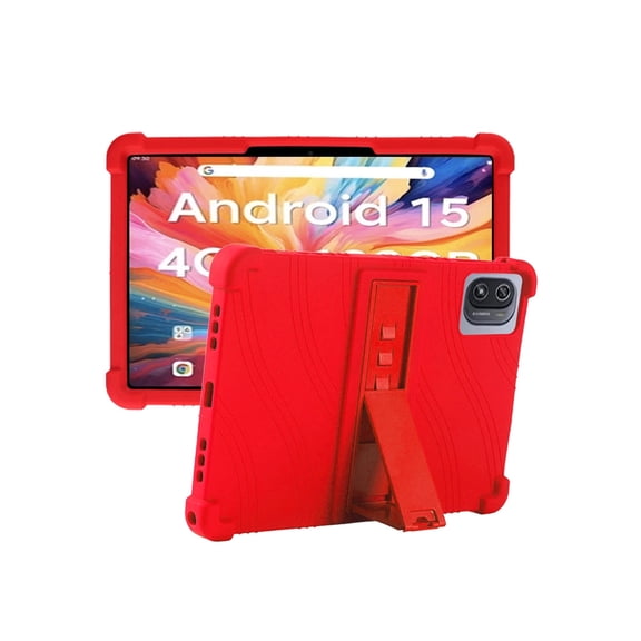 Silicone Case for RNRUO 10.1 inch, Soft Flexible Shockproof Protective Tablet Cover, Anti-Scratch & Lightweight Slim Design-Red