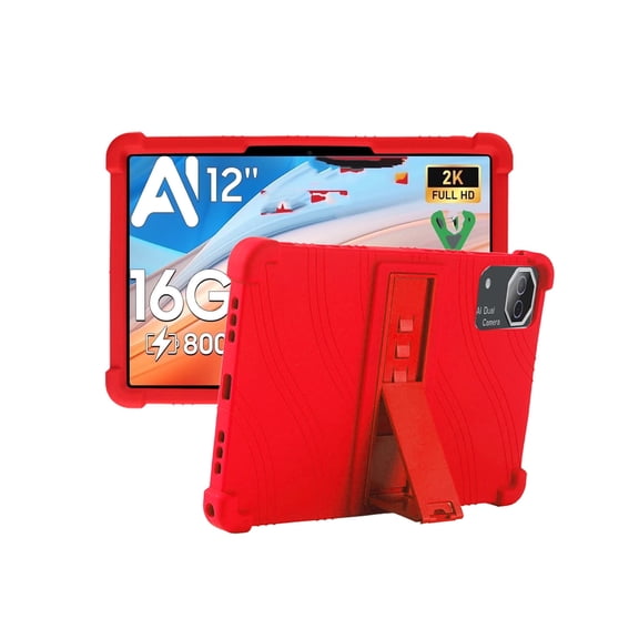 Silicone Case for TECLAST P50S 11 inch, Soft Flexible Shockproof Protective Tablet Cover, Anti-Scratch & Lightweight Slim Design-Red