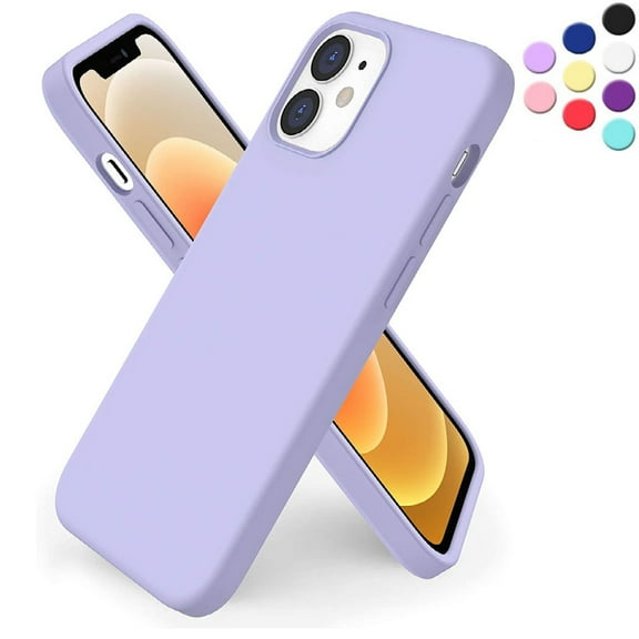 Silicone Case for iPhone 12 Mini -{Shock-Absorbent- Raised Edge Protection- Compatible with iPhone 12 Mini (5.4 inch} Purple Color