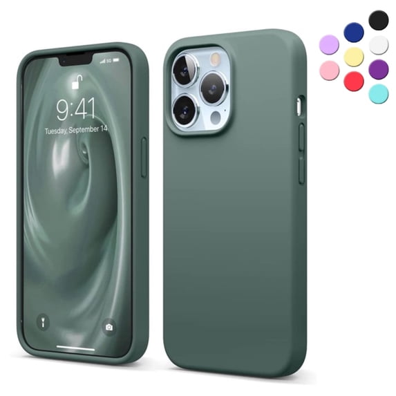 Entronix Silicone Case Compatible with iPhone 13 Pro Max, Soft-Touch Protective Cover, Green