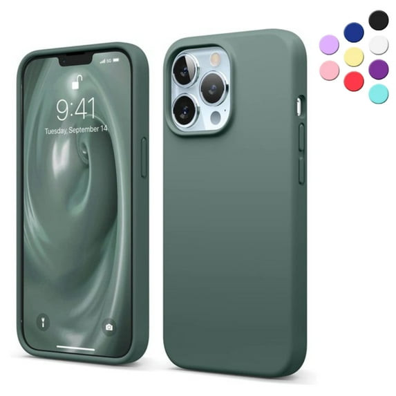 Silicone Case for iPhone 13 Pro - Shock-Absorbent- Liquid silicone case Compatible with iPhone 13 Pro (6.1 inch) Green Color