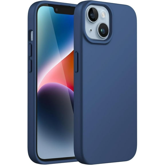 Silicone Case for iPhone 14 6.1-Inch, Silky-Soft Touch Full-Body Protective Phone Case, Shockproof Cover with Microfiber Lining (Cobalt Blue)