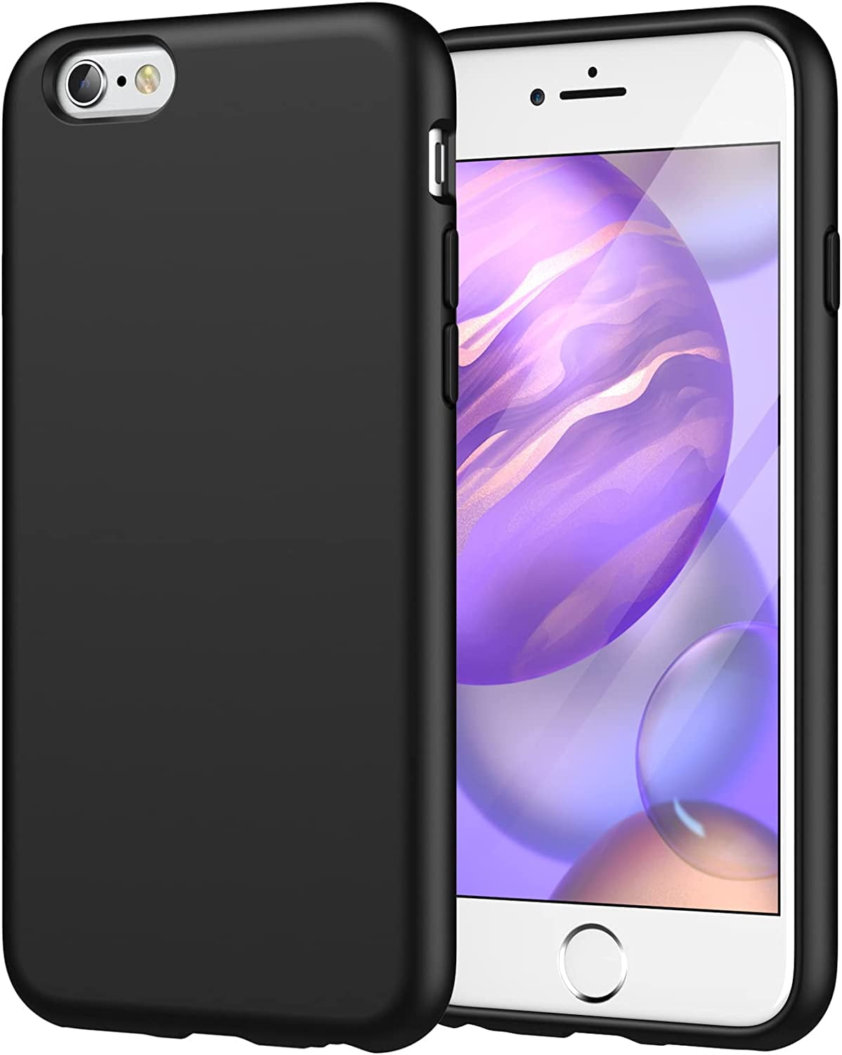 Silicone Case for iPhone 6s/6 4.7 Inch, Silky-Soft Touch Full-Body  Protective Case, Shockproof Cover with Microfiber Lining (Black) -  Walmart.com, image size:1198x1500