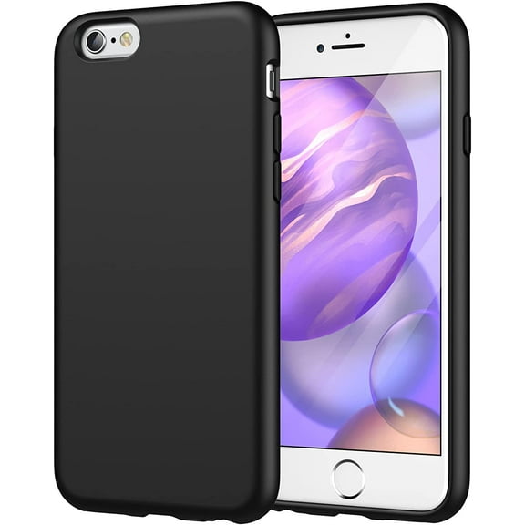 Silicone Case for iPhone 6s/6 4.7 Inch, Silky-Soft Touch Full-Body Protective Case, Shockproof Cover with Microfiber Lining (Black)