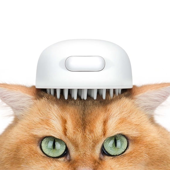 aumuca Silicone Cat Grooming Brush with Release Button for Massage - Soft Brush for Short to Medium Haired Cats, Dogs, Rabbits