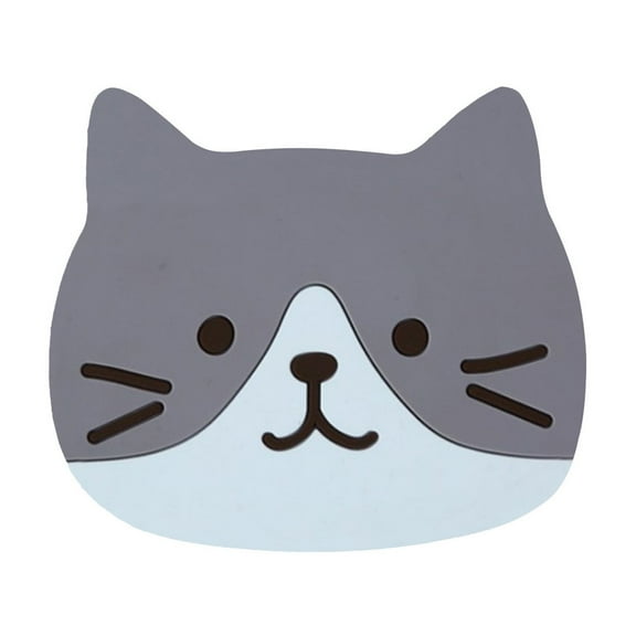 A Silicone Cat Design Non-Slip Cup Mat Heat-Resistant Hot Pad For Kitty Lovers Desk Coffee Table Dinning Room Decorations Funny Kitchen Accessory #7V037