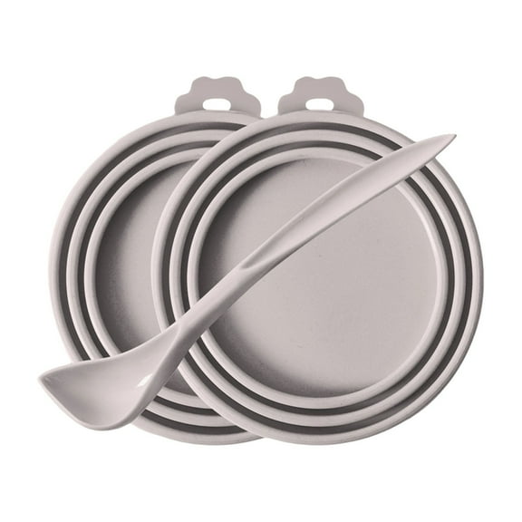 Silicone Cat/Dog Food Can Covers Lids Fit for Pet Food Cans, Reusable Can Covers and Pet Spoons Set, Universal Silicone Lids for Pet Food Cans