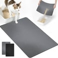 thumbnail image 1 of Silicone Cat Litter Mat 28x20 Inch | Waterproof, Washable Large Trap | Non-Slip, Fast-Dry Food-Grade Gray or Black | Raised Dots, Easy Clean, Odorless, Durable Protection, 1 of 6