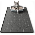 thumbnail image 1 of Silicone Cat Litter Trapping Mat, Large Waterproof 34" X 22" Cat Litter Box Mat, Easy to Clean, Black, 1 of 7