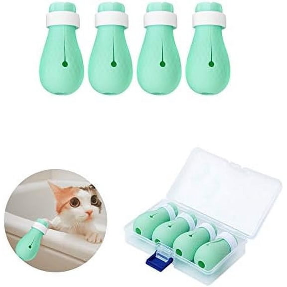 Silicone Cat Mittens, Durable Design for Anti-Slip & Scratch Prevention, Protective Boots for Multi-Use Cat Accessories & Bathing Aid (Adjustable Size, Food-Grade Silicone)