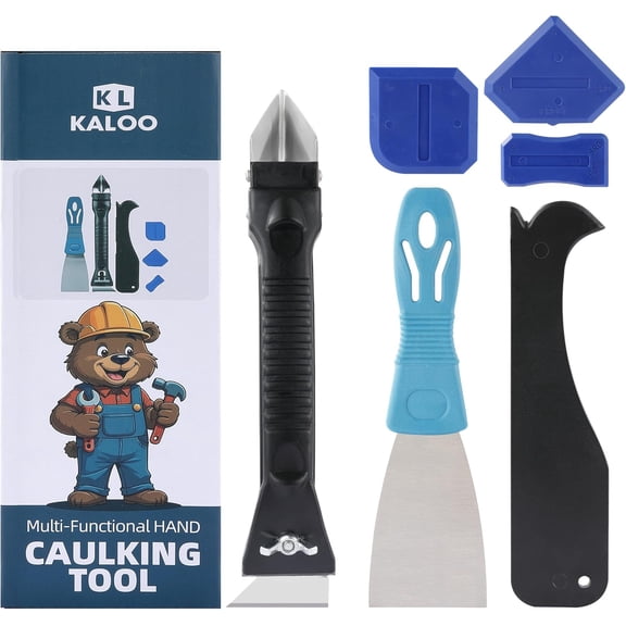 Silicone Caulk Remover Tool Kit, Grout Caulk Removal Tool, Putty Knife Scraper, 3 Glass Glue Corner Scrapers, Great for Kitchen Sinks, Bathroom and Window Frame