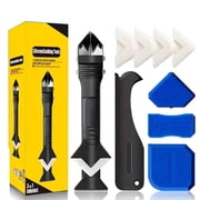 Silicone Caulking Tools-3 in 1 Sealant Finishing Tool Grout Remove Scraper Caulk Remover Glass Glue Angle Scraper for Bathroom,Kitchen,Floor,Window,Sink Joint,Frames Seal (Black Blue)
