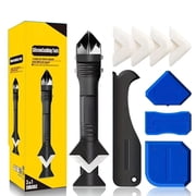 Silicone Caulking Tools-3 in 1 Sealant Finishing Tool Grout Remove Scraper Caulk Remover Glass Glue Angle Scraper for Bathroom,Kitchen,Floor,Window,Sink Joint,Frames Seal (Black Blue)