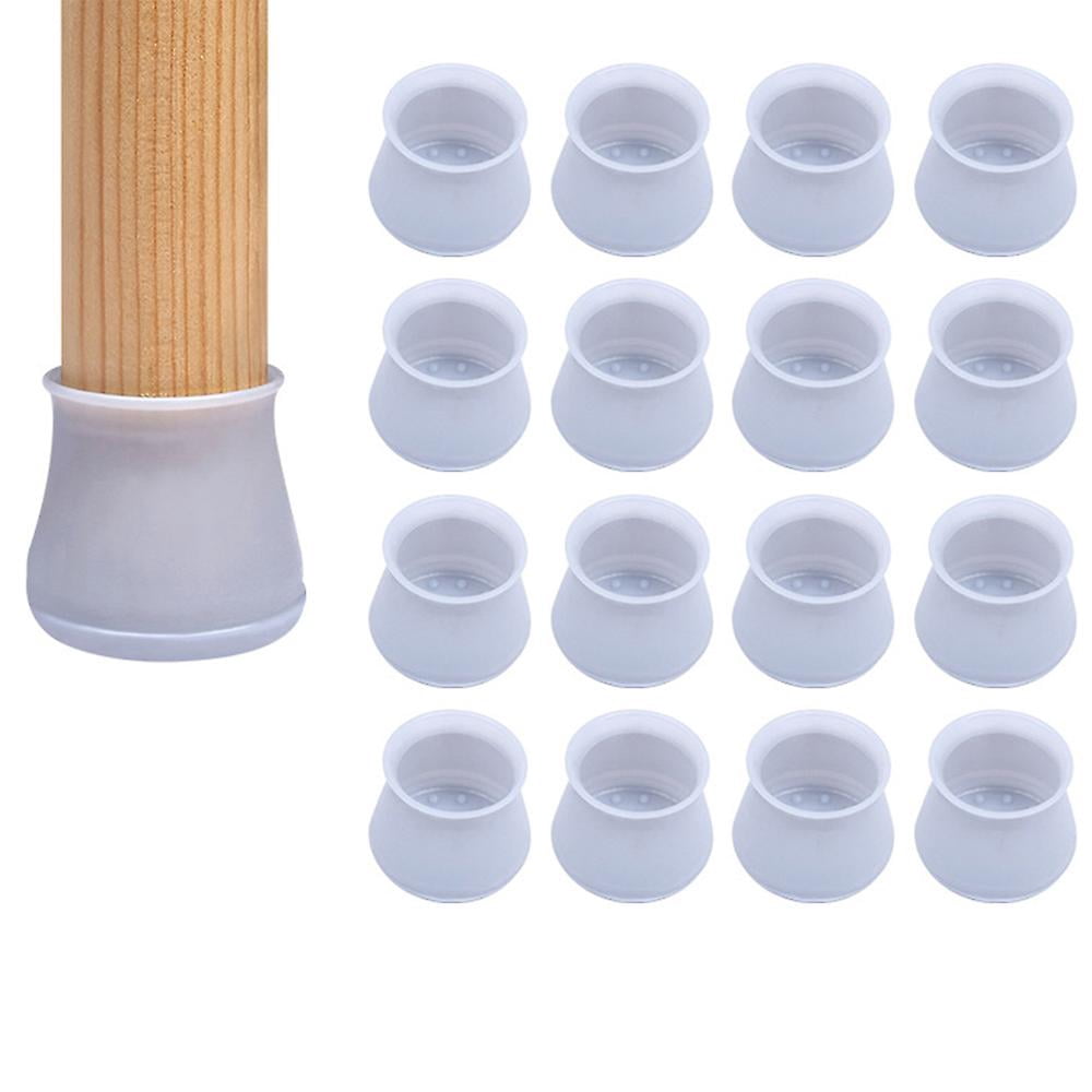 16Pcs Silicone Chair Leg Protectors - Rectangle 30x40mm, Clear, Anti-Scratch & Noise Reducing