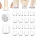 thumbnail image 1 of Silicone Chair Leg Floor Protectors, Felt Furniture Pads for Hardwood Floors, Rubber Chair Leg Protectors, Covers for Wooden Floors or Tile (16pcs, Clear), 1 of 3