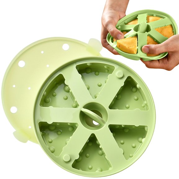 Silicone Cheese Cake Mold, Triangle 6 Cavity Baking Pan, Steamed Cake Pudding Tray, Non Stick Silicone Mold, Soap Butter Craft Mold, Silicone Baking Mold for Cheese Cake Pudding Cornbread, Green