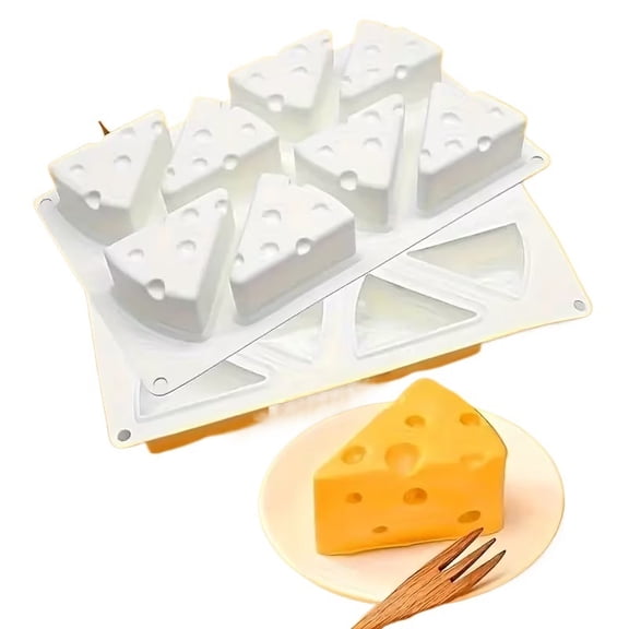 Silicone Cheese-Shaped Mold - 8 Cavity Non-Stick Baking Tool for Cake Pops, Chocolates, Jellies, and More