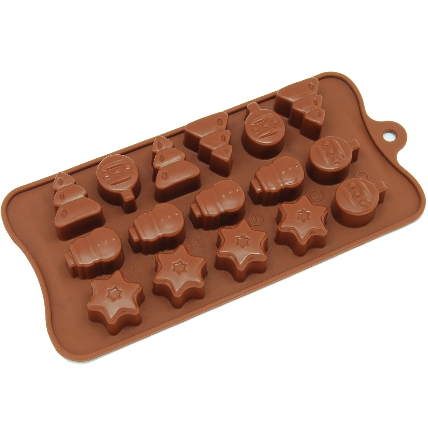 Silicone Chocolate Candy Molds - Non Stick, BPA Free, Reusable 100% Silicon  & Dishwasher Safe Silicon - Kitchen Rubber Tray For Ice, Crayons, Fat Bombs  and Soap Molds (Christmas [16 Cup]) 