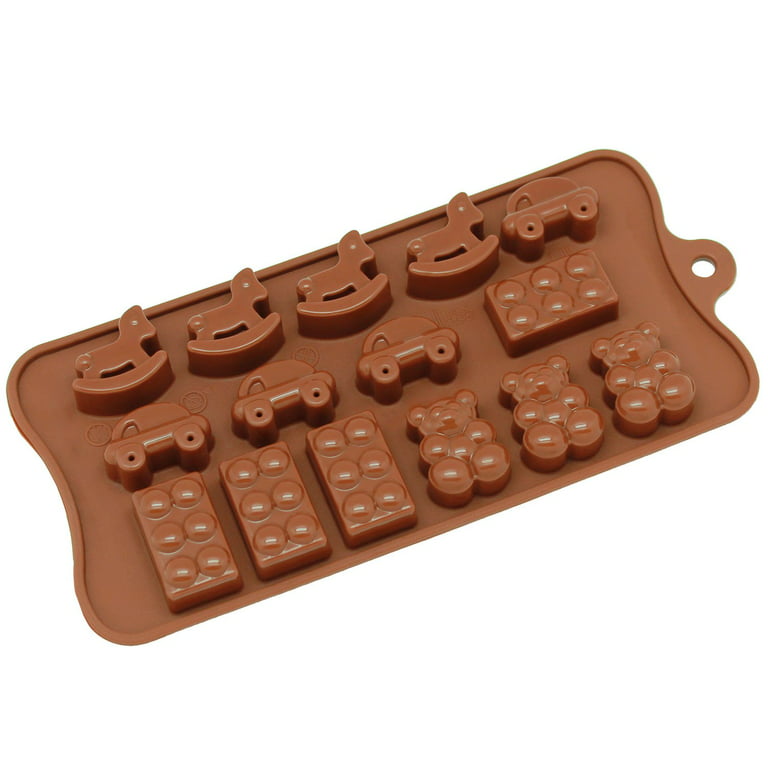 Silicone Chocolate Candy Molds - Non Stick, BPA Free, Reusable 100% Silicon  & Dishwasher Safe Silicon - Kitchen Rubber Tray For Ice, Crayons, Fat Bombs  and Soap Molds (Christmas [15 Cup]) 