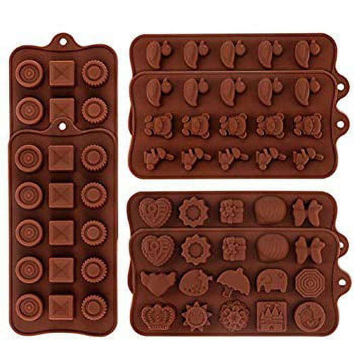  Candy Molds Silicone Chocolate Molds No-Stick Molds for Baking,Fat  Bombs,Caramels,Jello, Gummy,Truffles,Ice Cubes with Different Shapes-Pack  of 6 Make 90 Chocolates in One Go : Home & Kitchen