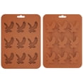 thumbnail image 1 of Silicone Chocolate Mold, 9 Cavity Eagle Shaped, Brown Silicone, Silicone Baking, Freezer CubesforFood Storage Silicone, 10X6 In, 1 Pc, 1 of 3