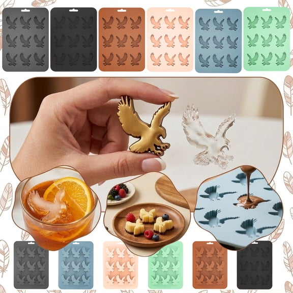 Silicone Chocolate Mold 9 Cavity Eagle Shaped Non-Stick Baking Mold for Homemade Candy, Pudding and Ice, Ideal Gift for Baking Enthusiasts, Blue Single Pack