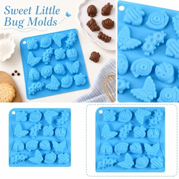 Silicone Chocolate Mold Shaped Ladybug Butterfly Snail Silicone Baking Mold Candy Making Supplies Silicone Ice Mold for Home Baking and Freezer Use 1 Pack