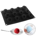 thumbnail image 1 of Silicone Chocolate Raspberry Mold, 12-Cavity Silicone Dessert Mold, Dessert Mold for Mousse, Ice Cream, Cake, Jelly & Baking, Non-Stick, BPA-Free, Black, 1 of 9