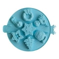 thumbnail image 1 of Silicone Christmas Baking Mold Making Candy Chocolate Cake Ice Cube Santa Christmas Tree Snowman Snowflake Donut Design 9 inch, 1 of 5