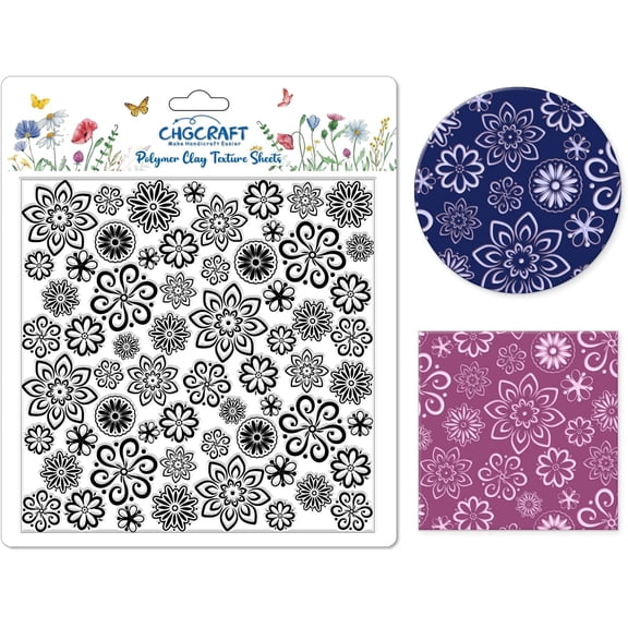 Silicone Clay Texture Mat Clay 140x140x3mm Silicone Modeling Pattern Pad Flower