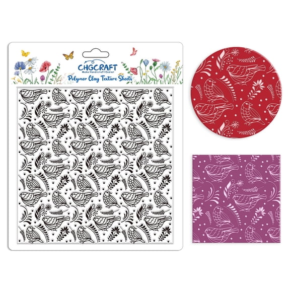 Silicone Clay Texture Mat Clay Modeling Pattern Pad Bird 140x140x3mm