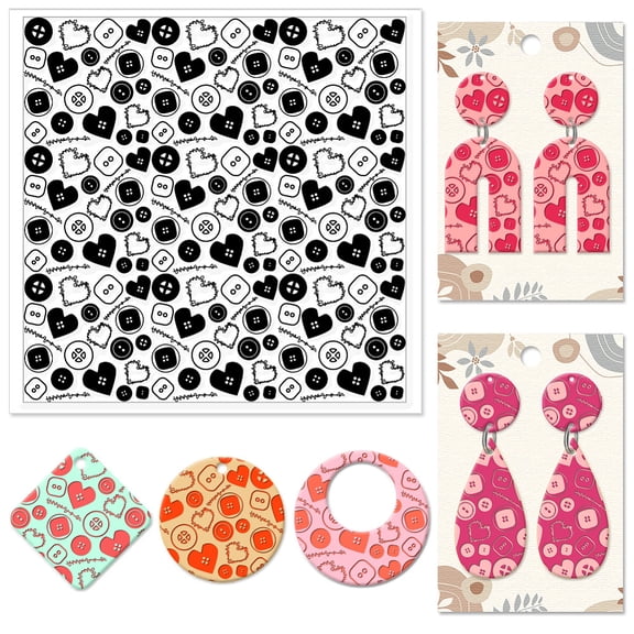 Silicone Clay Texture Mat Clay Modeling Pattern Pad Button 140x140x3mm DIY