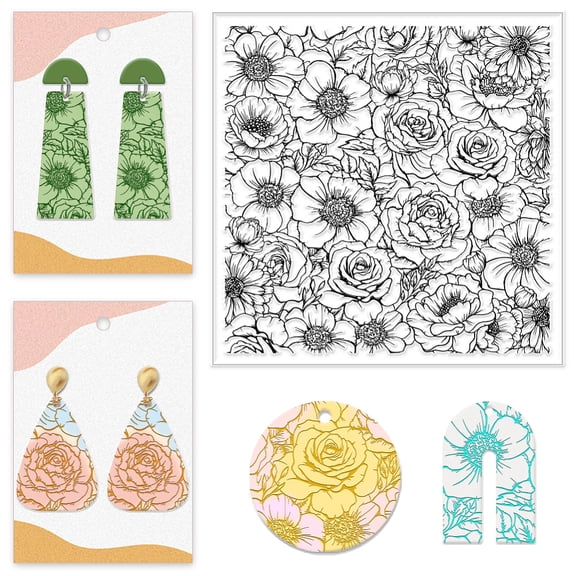 Silicone Clay Texture Mat Clay Modeling Pattern Pad DIY 140x140x3mm Flower