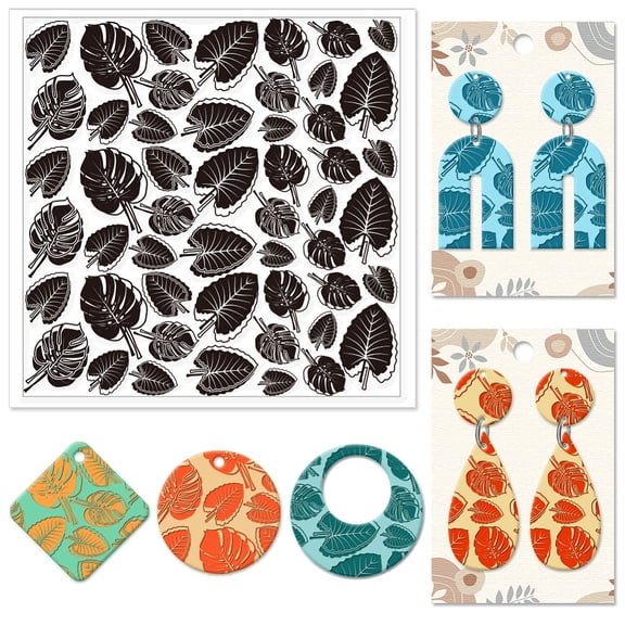 Silicone Clay Texture Mat Clay Modeling Pattern Pad DIY Leaf 140x140x3mm
