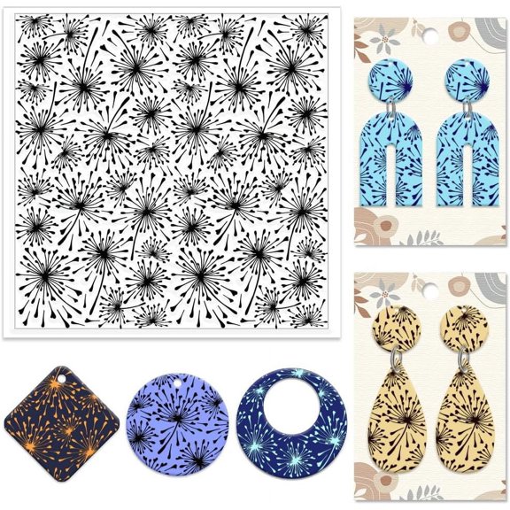 Silicone Clay Texture Mat Clay Modeling Pattern Pad Dandelion 140x140x3mm
