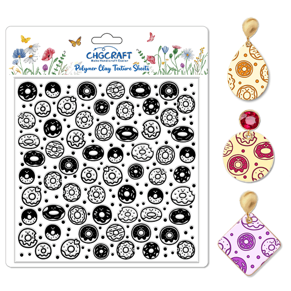 Silicone Clay Texture Mat Clay Modeling Pattern Pad Donut 140x140x3mm
