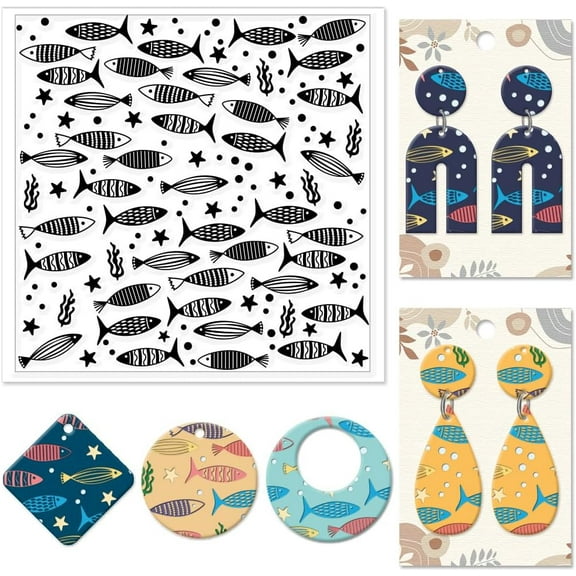 Silicone Clay Texture Mat Clay Modeling Pattern Pad Fish 140x140x3mm