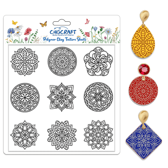 Silicone Clay Texture Mat Clay Modeling Pattern Pad Floral 140x140x3mm for diy