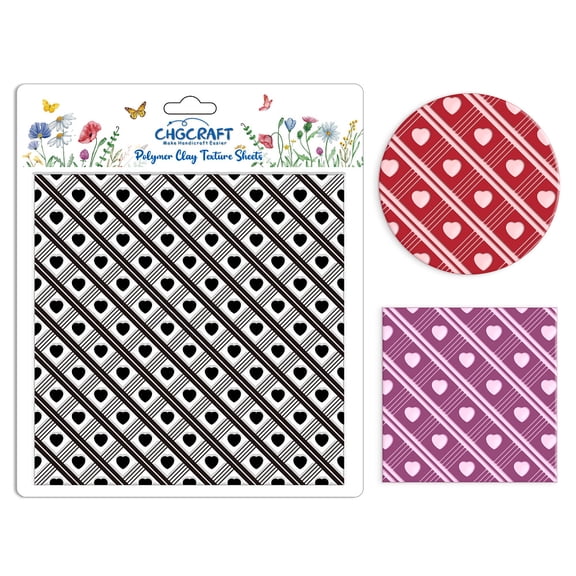 Silicone Clay Texture Mat Clay Modeling Pattern Pad Heart 140x140x3mm DIY