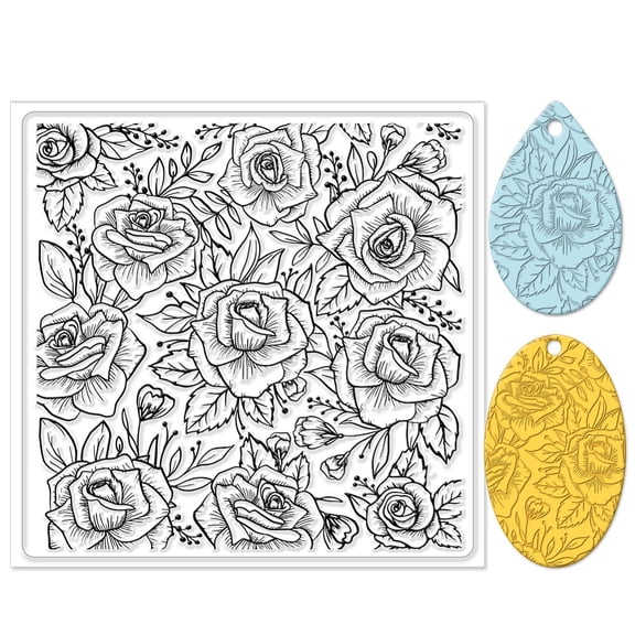 Silicone Clay Texture Mat Clay Modeling Pattern Pad June Rose 140x140x3mm