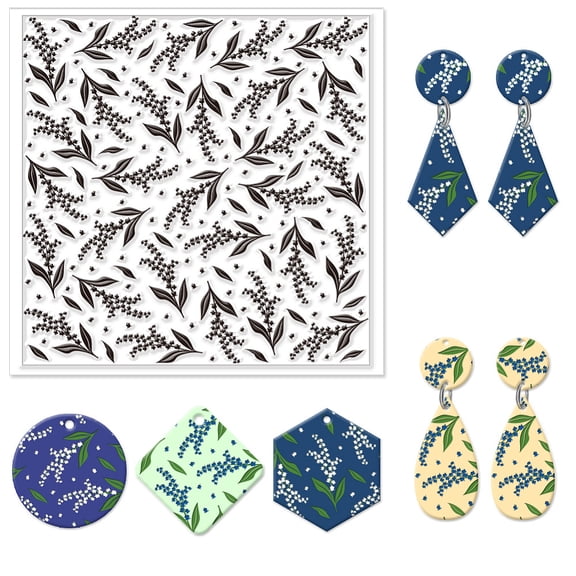 Silicone Clay Texture Mat Clay Modeling Pattern Pad May Lily of the Valley 140x140x3mm